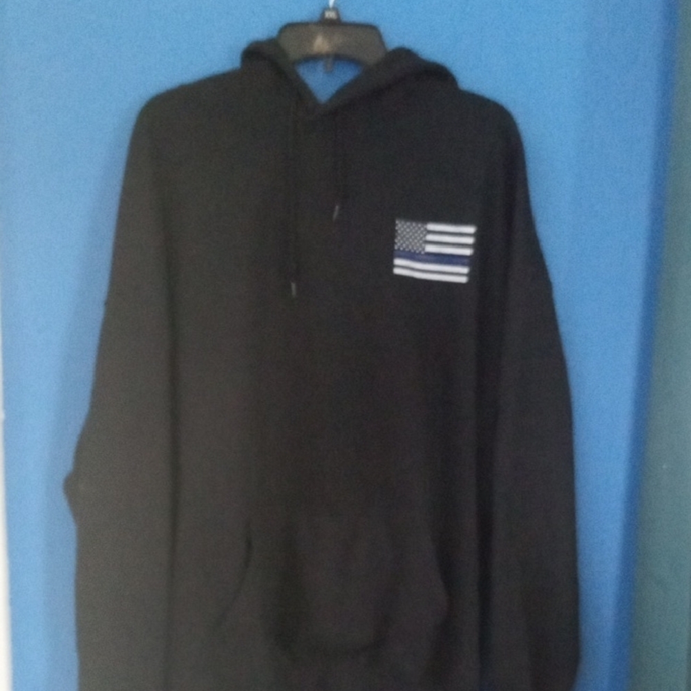 Black Pullover Sweatshirt with Geometric Chest Design